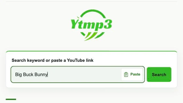 কীওয়ার্ড বা YouTube লিংকের জন্য Ytmp3 অনুসন্ধান ঘর